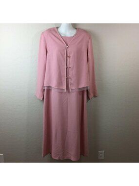 Decade Designs Women's Pink Twinset Cardigan Dress Size Church Size 12